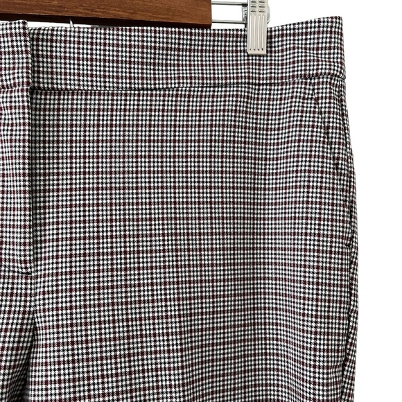 Ann Taylor Factory NEW Black & Burgundy Plaid Ankle Pants Size 14P - Picture 5 of 16